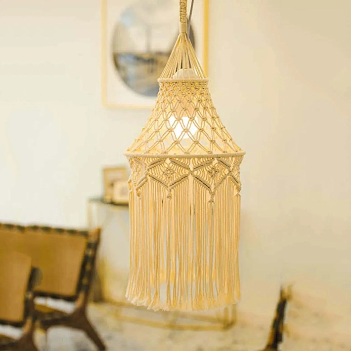 Luminaire Abat-Jour design tissé crème – Référence : Éloi- - Nexa Lights