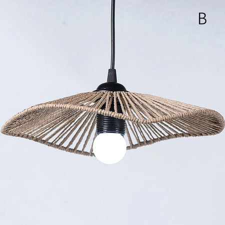 Luminaire Abat-Jour style boho brun – Référence : Maël- - Nexa Lights