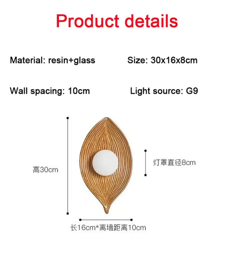 Luminaire Applique Murale Feuille Zen – Référence: Iris1045- - Nexa Lights