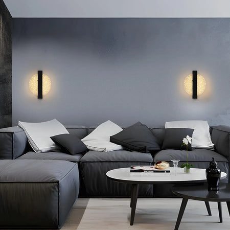Luminaire Applique Murale Ronde Noire – Référence: Aya1045- - Nexa Lights