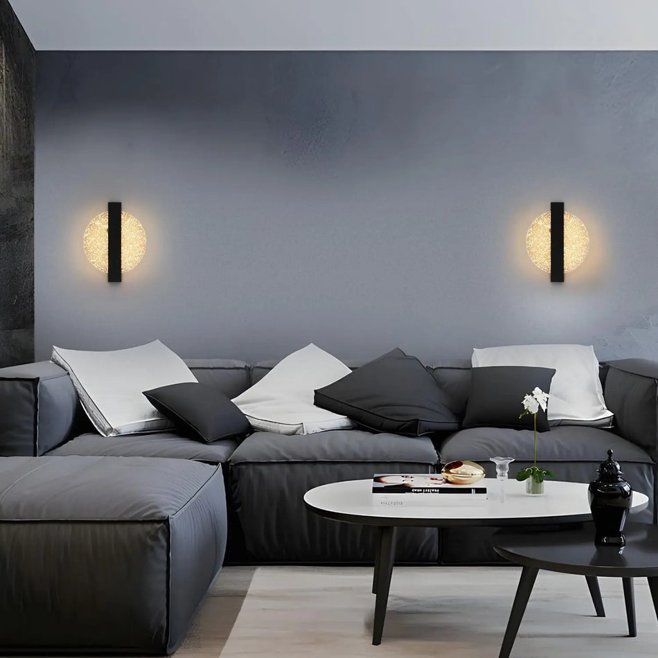 Luminaire Applique Murale Ronde Noire – Référence: Aya1045- - Nexa Lights