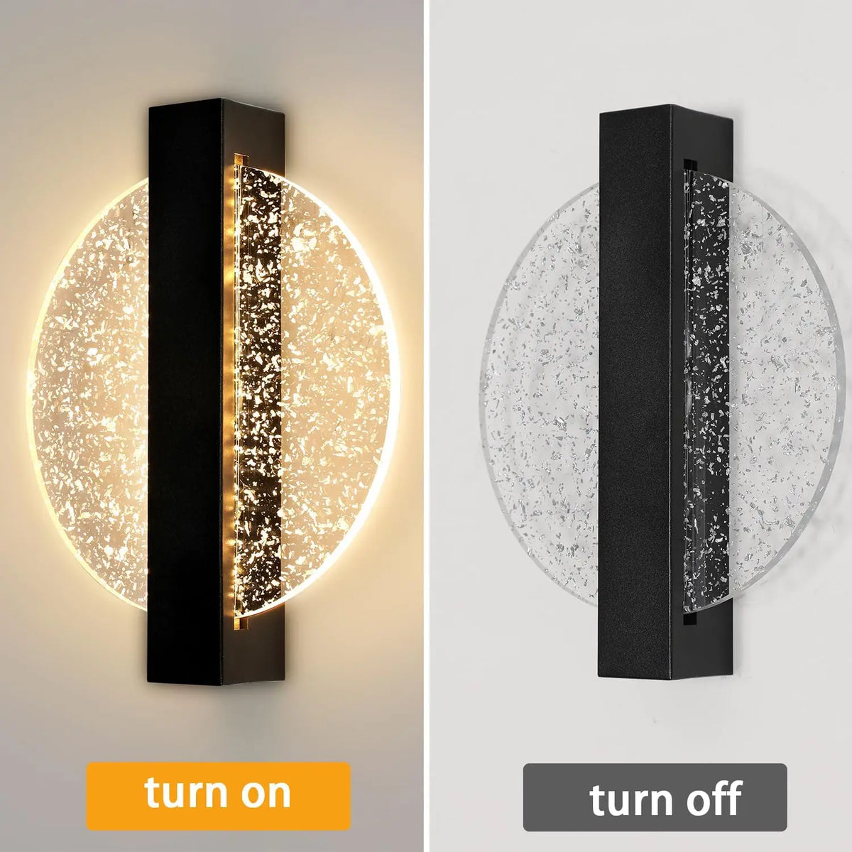 Luminaire Applique Murale Ronde Noire – Référence: Aya1045- - Nexa Lights