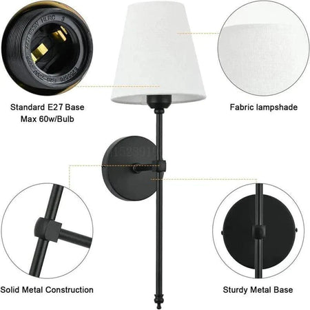 Luminaire Applique Murale éclat vintage en tissu – Référence : Aline7591- - Nexa Lights