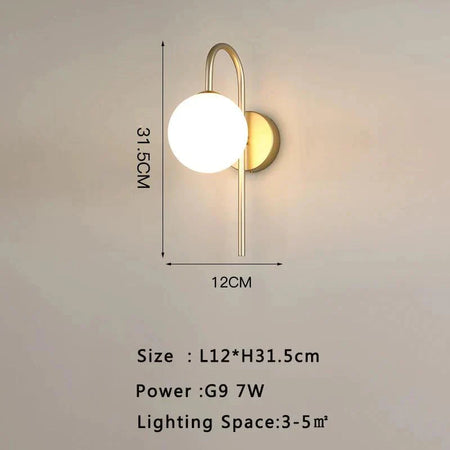 Luminaire Applique Murale finition en métal doré et verre opale – Référence : Émile9275- - Nexa Lights