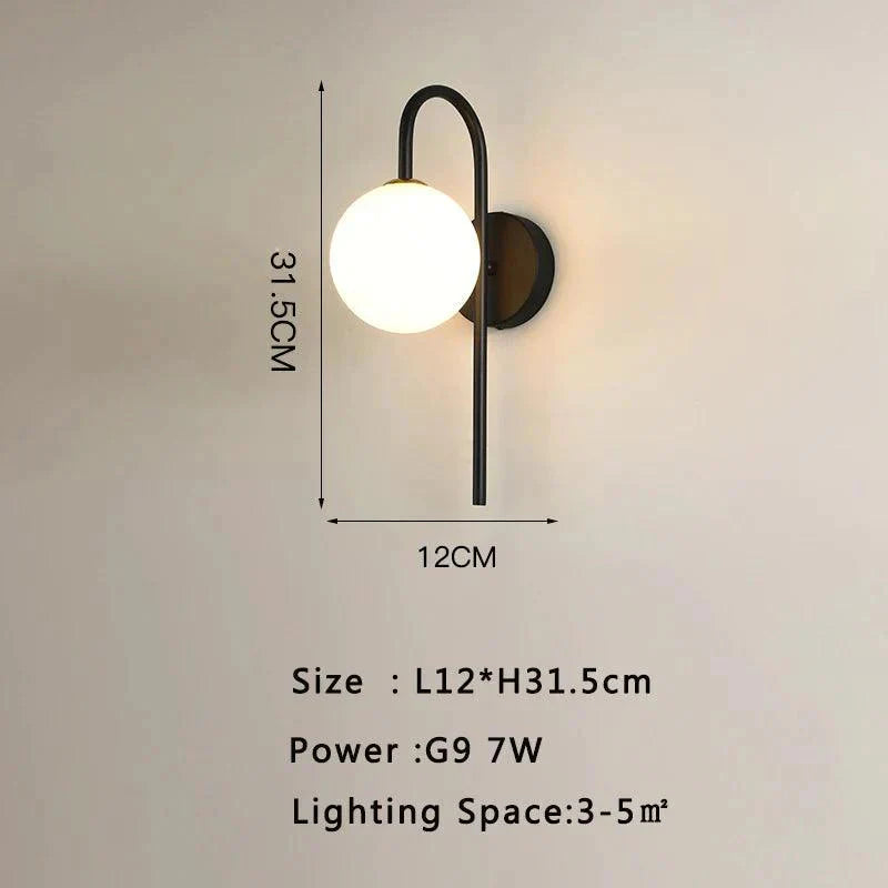 Luminaire Applique Murale finition en métal doré et verre opale – Référence : Émile9275- - Nexa Lights