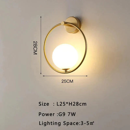 Luminaire Applique Murale finition en métal doré et verre opale – Référence : Émile9275- - Nexa Lights