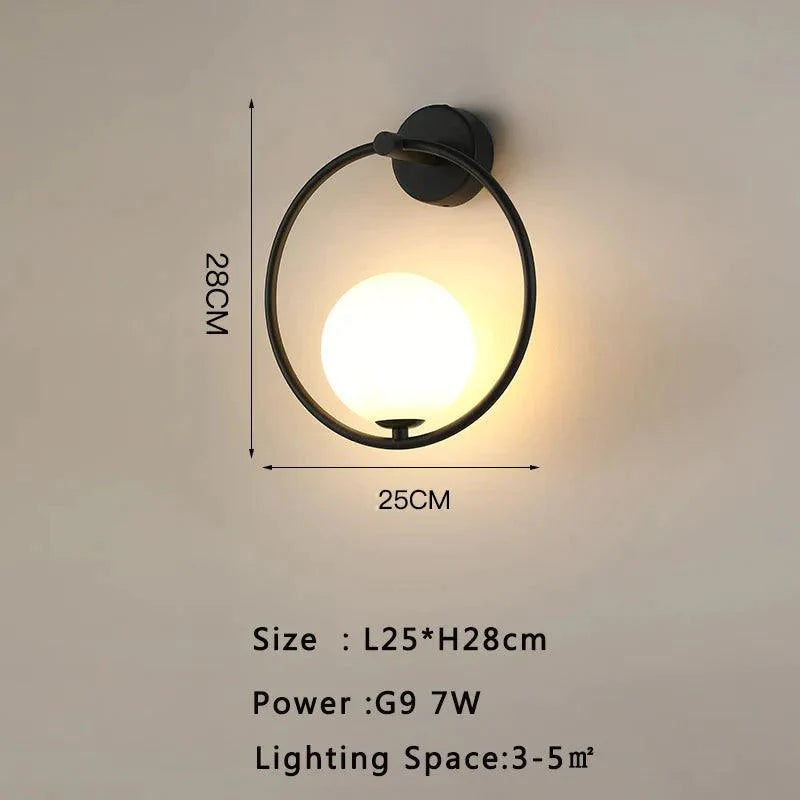 Luminaire Applique Murale finition en métal doré et verre opale – Référence : Émile9275- - Nexa Lights