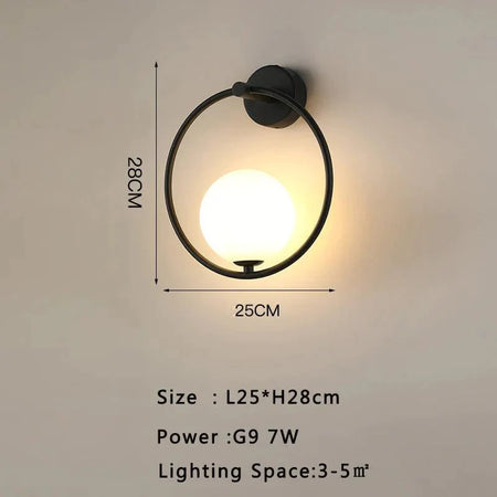 Luminaire Applique Murale finition en métal doré et verre opale – Référence : Émile9275- - Nexa Lights