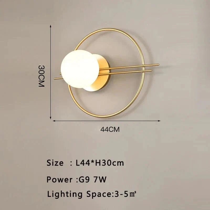 Luminaire Applique Murale finition en métal doré et verre opale – Référence : Émile9275- - Nexa Lights