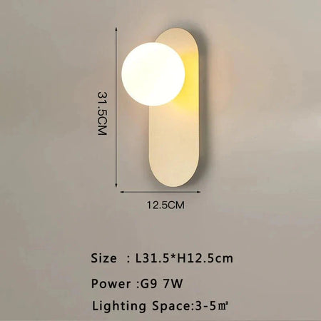 Luminaire Applique Murale finition en métal doré et verre opale – Référence : Émile9275- - Nexa Lights
