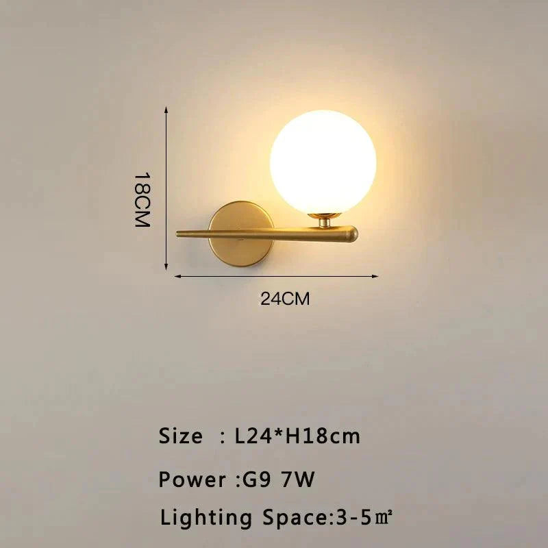 Luminaire Applique Murale finition en métal doré et verre opale – Référence : Émile9275- - Nexa Lights