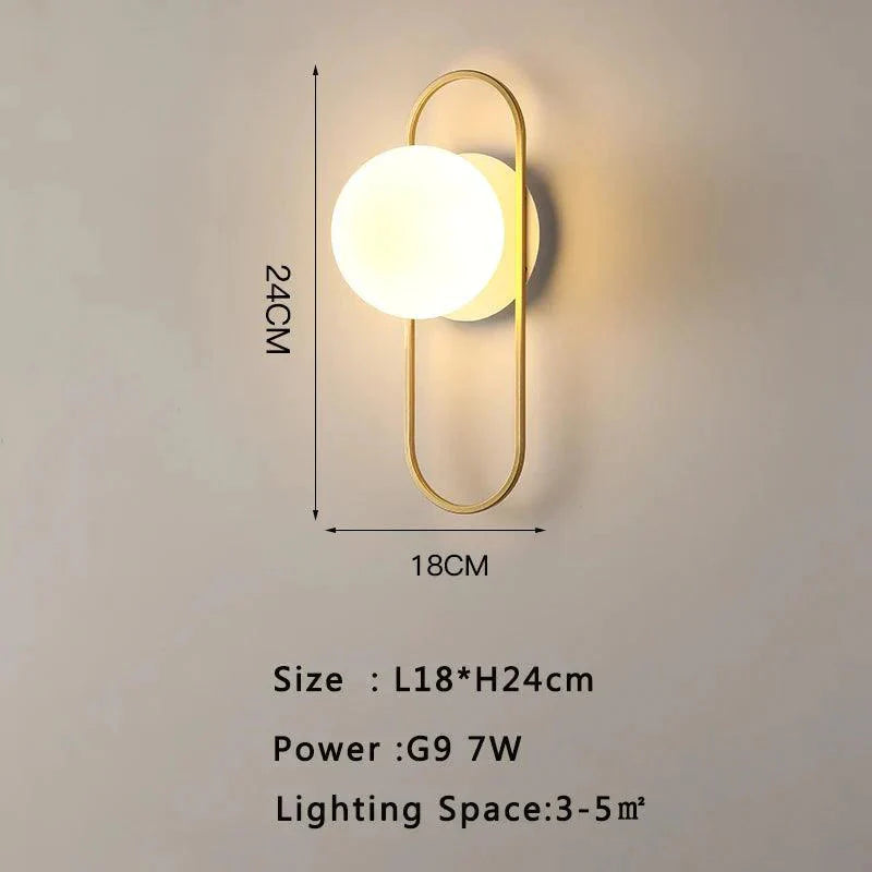Luminaire Applique Murale finition en métal doré et verre opale – Référence : Émile9275- - Nexa Lights