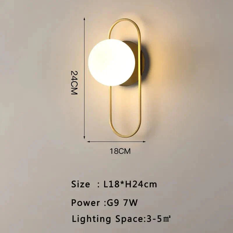 Luminaire Applique Murale finition en métal doré et verre opale – Référence : Émile9275- - Nexa Lights