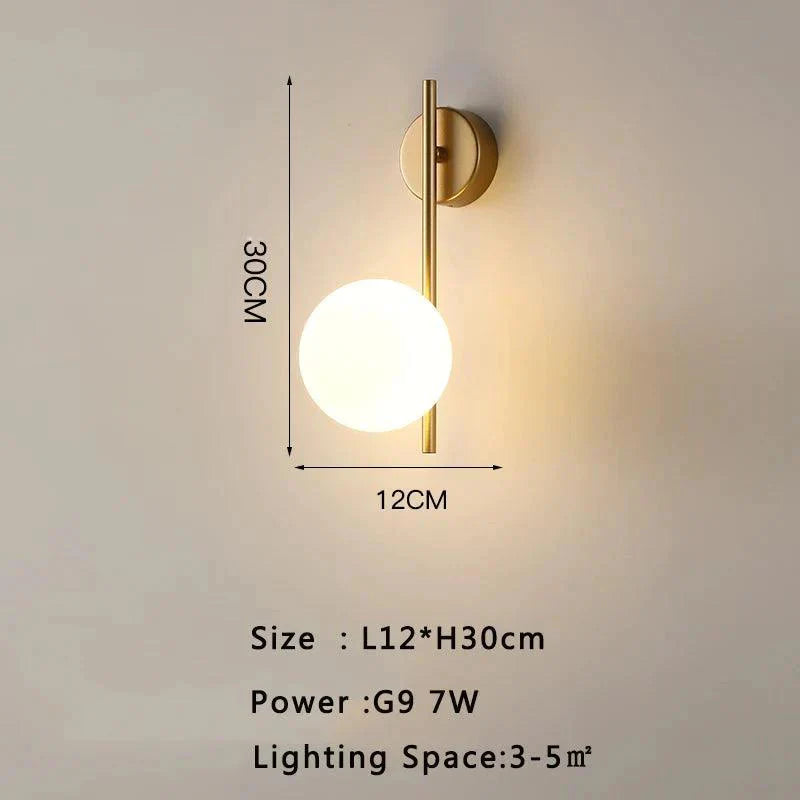 Luminaire Applique Murale finition en métal doré et verre opale – Référence : Émile9275- - Nexa Lights