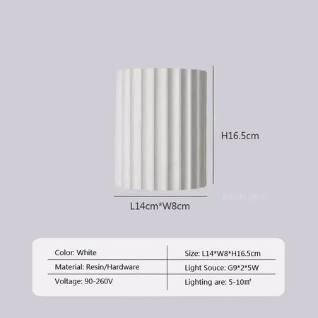 Luminaire Applique Murale finition en résine ondulée – Référence : Flora7392- - Nexa Lights