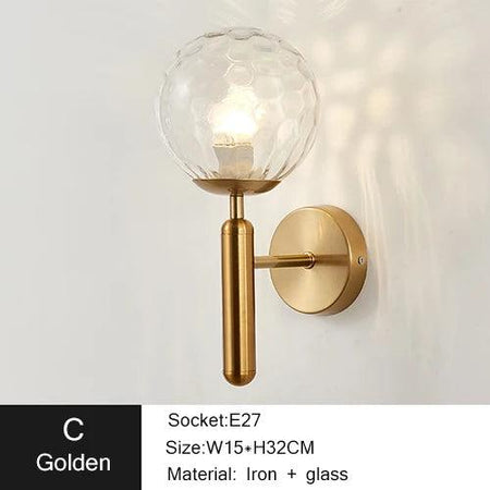 Luminaire Applique Murale globe moderne en métal et verre chic – Référence : Éliot5273- - Nexa Lights
