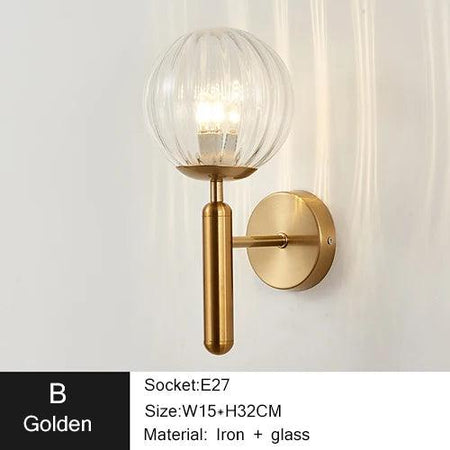Luminaire Applique Murale globe moderne en métal et verre chic – Référence : Éliot5273- - Nexa Lights
