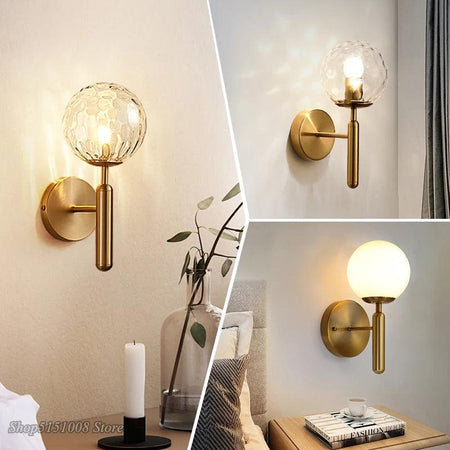 Luminaire Applique Murale globe moderne en métal et verre chic – Référence : Éliot5273- - Nexa Lights