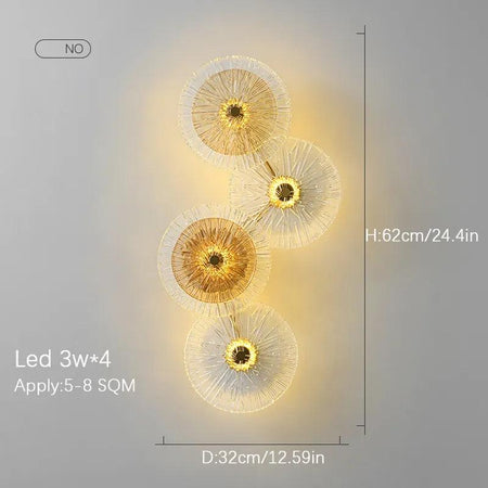 Luminaire Applique Murale verre ambré – Référence : Éloïse7325- - Nexa Lights