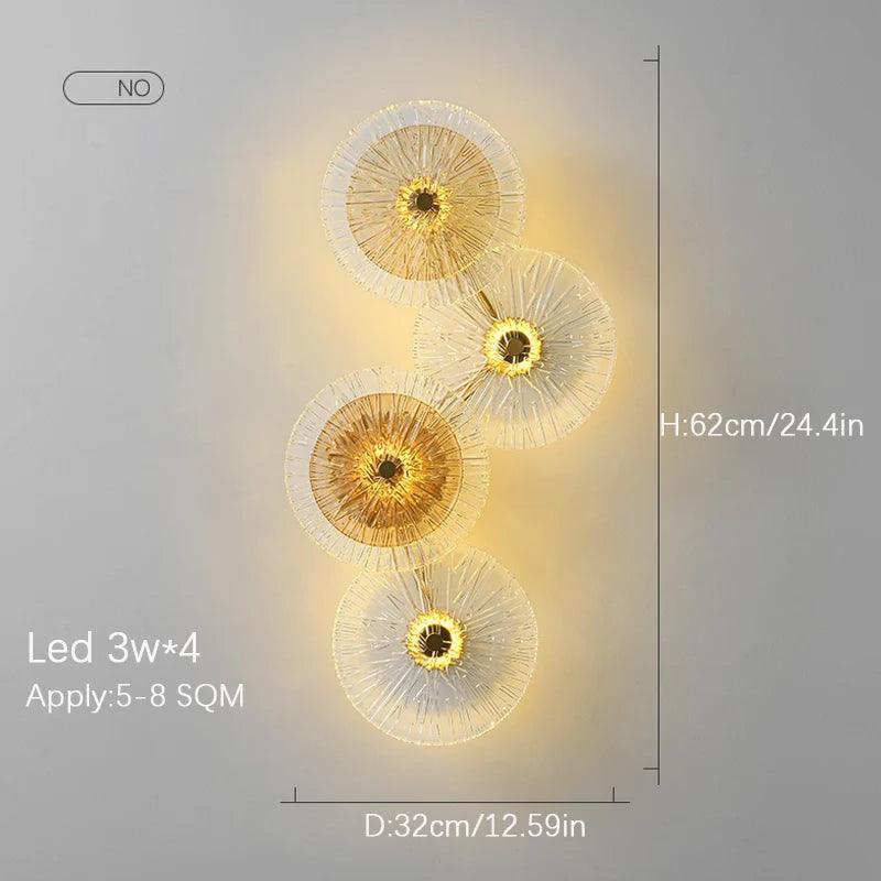 Luminaire Applique Murale verre ambré – Référence : Éloïse7325- - Nexa Lights