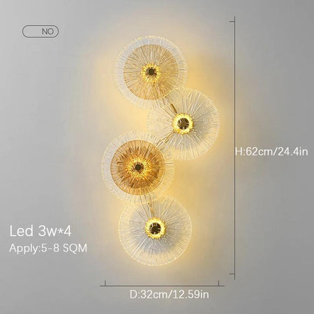 Luminaire Applique Murale verre ambré – Référence : Éloïse7325- - Nexa Lights