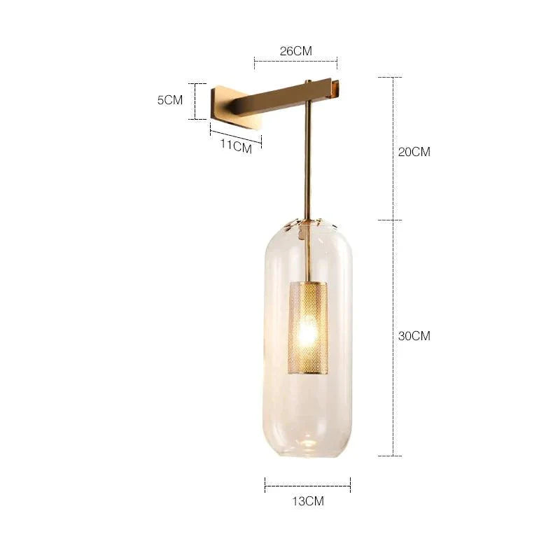 Luminaire Applique Murale verre clair et métal or – Référence : Éloïse5293- - Nexa Lights