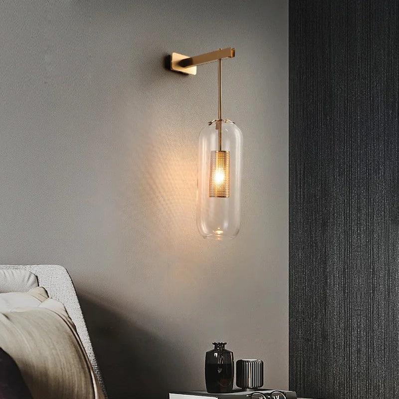 Luminaire Applique Murale verre clair et métal or – Référence : Éloïse5293- - Nexa Lights