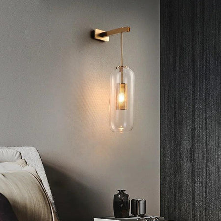 Luminaire Applique Murale verre clair et métal or – Référence : Éloïse5293- - Nexa Lights