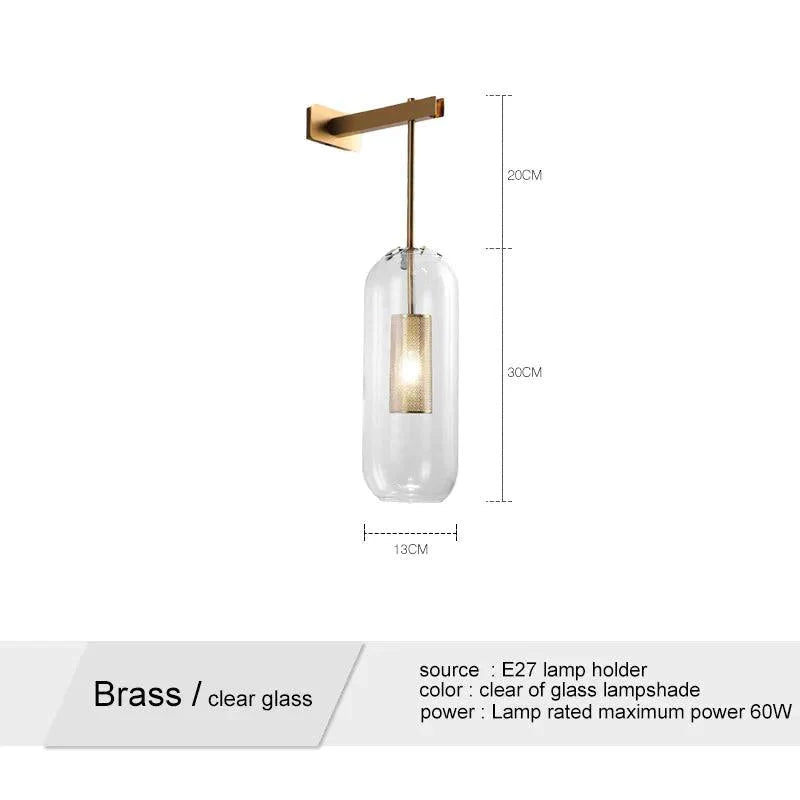 Luminaire Applique Murale verre clair et métal or – Référence : Éloïse5293- - Nexa Lights