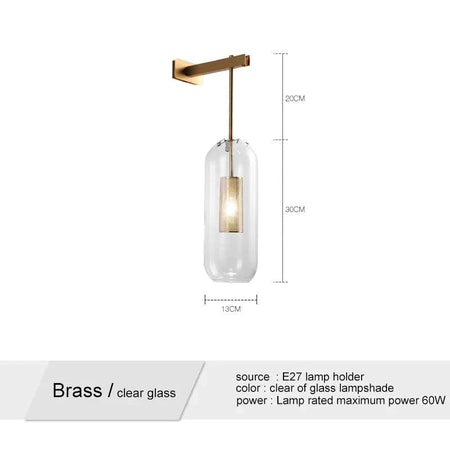 Luminaire Applique Murale verre clair et métal or – Référence : Éloïse5293- - Nexa Lights