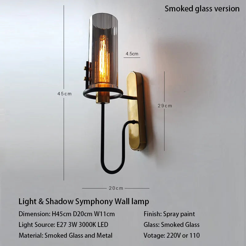 Luminaire Applique Murale verre noir – Référence: Néo2049- - Nexa Lights