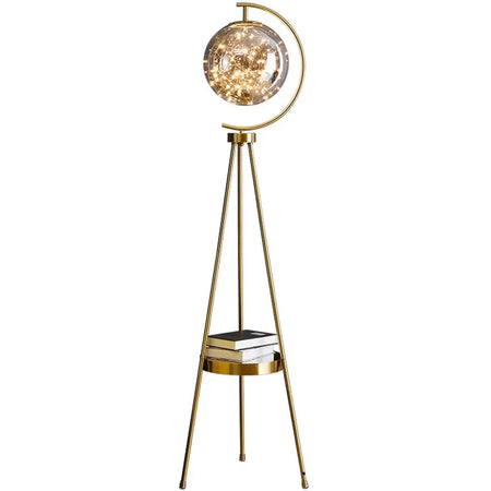 Luminaire Lampadaire design élégant en Verre Noir et Or – Référence : Marceau1873- - Nexa Lights