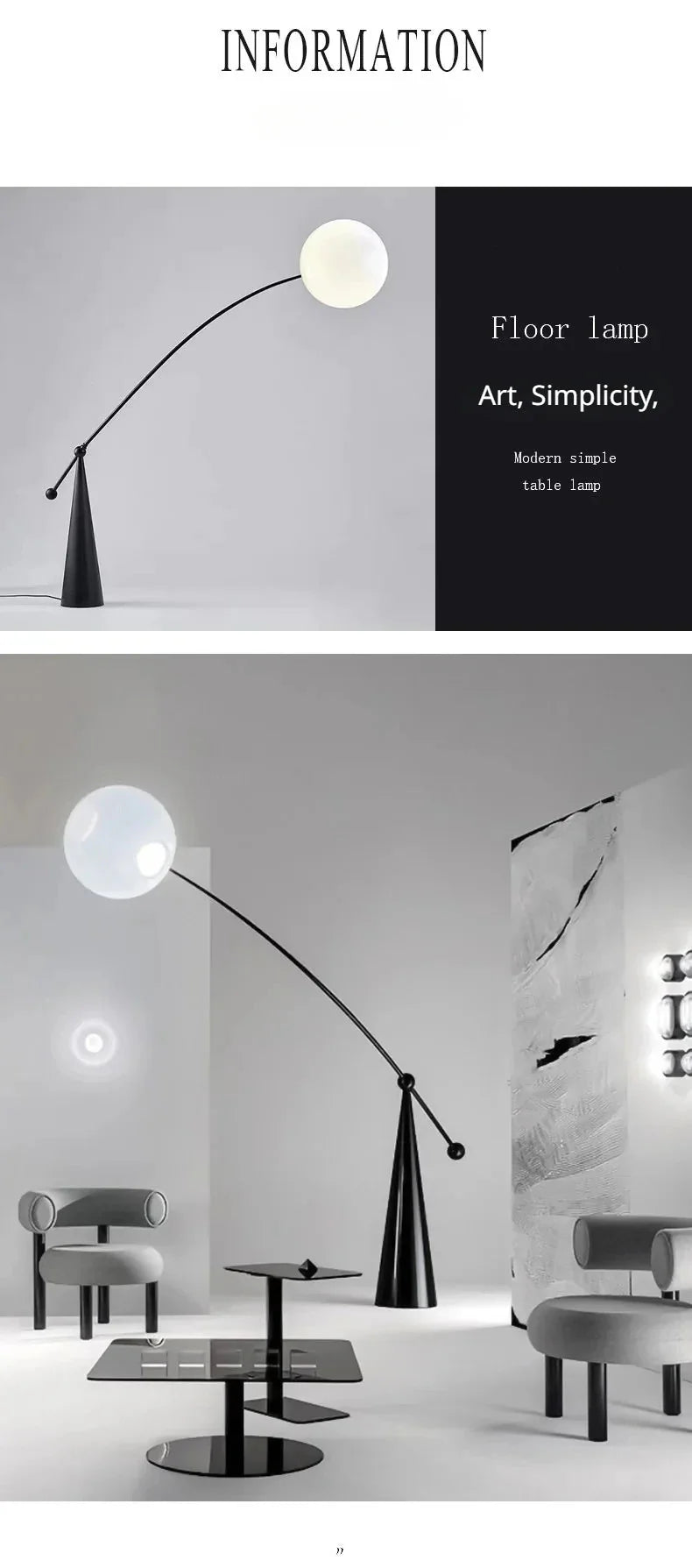 Luminaire Lampadaire design épuré – Référence : Elian3746- - Nexa Lights