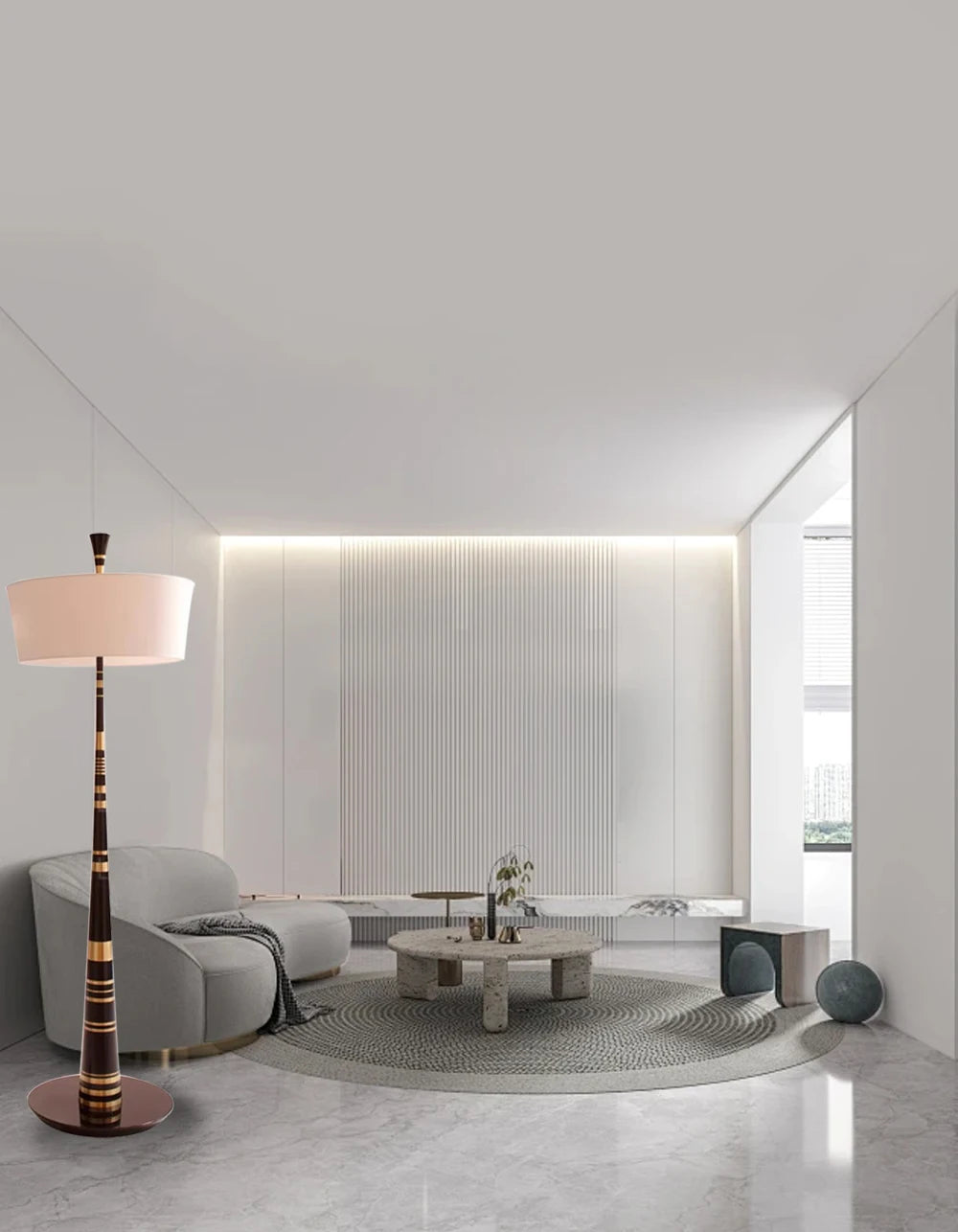 Luminaire Lampadaire design nervuré – Référence: Léo3021- - Nexa Lights