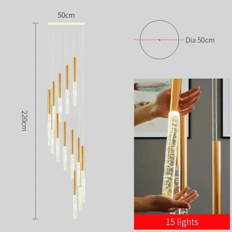Luminaire Lustre cascade élégante en verre – Référence : Elowen5832- - Nexa Lights