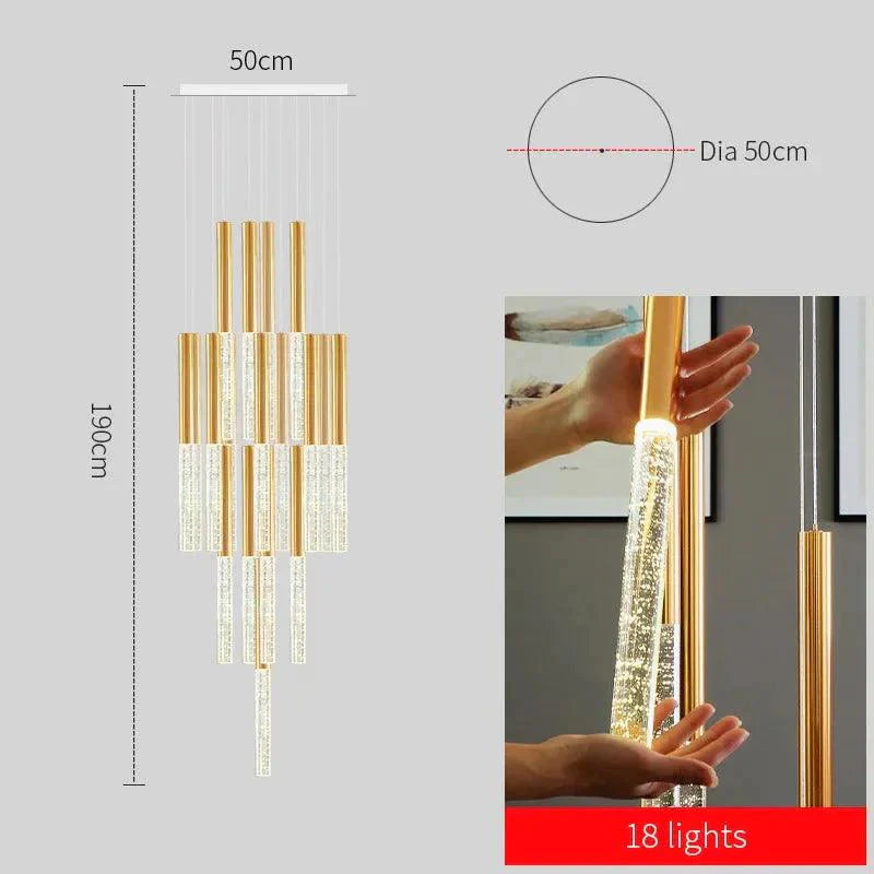 Luminaire Lustre cascade élégante en verre – Référence : Elowen5832- - Nexa Lights