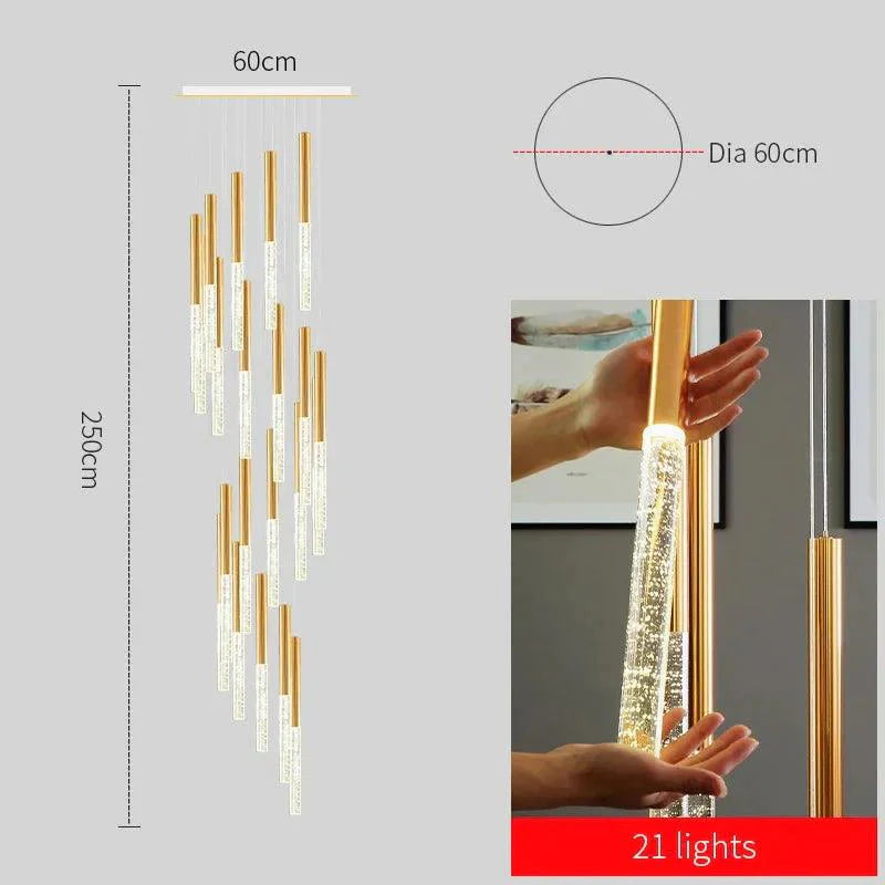 Luminaire Lustre cascade élégante en verre – Référence : Elowen5832- - Nexa Lights