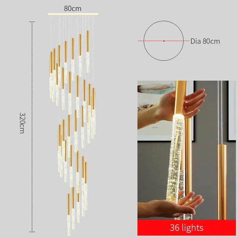 Luminaire Lustre cascade élégante en verre – Référence : Elowen5832- - Nexa Lights