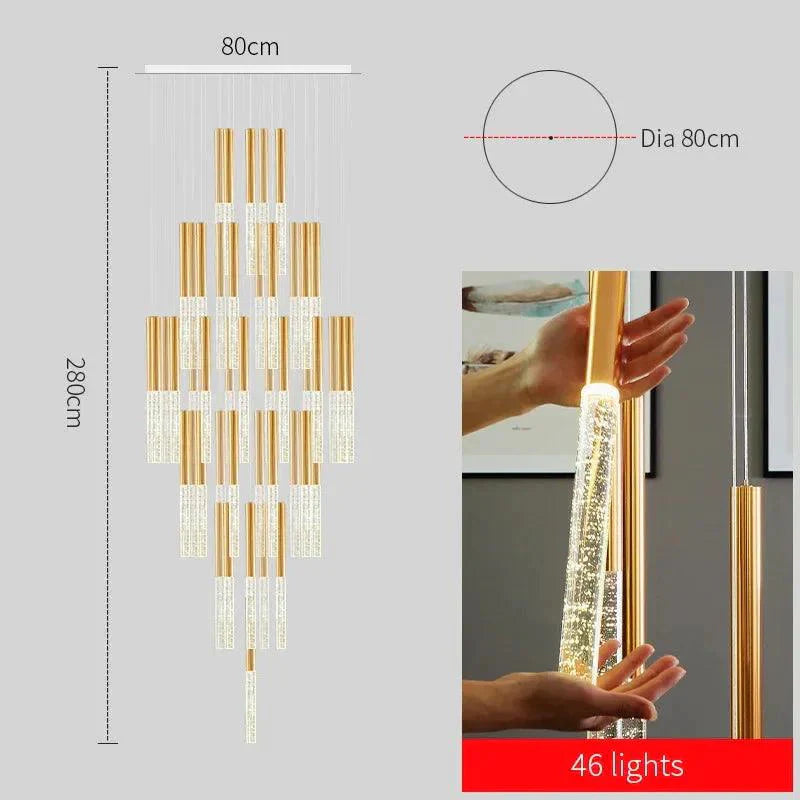 Luminaire Lustre cascade élégante en verre – Référence : Elowen5832- - Nexa Lights