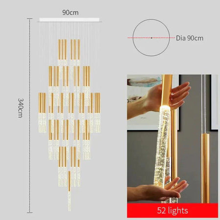 Luminaire Lustre cascade élégante en verre – Référence : Elowen5832- - Nexa Lights