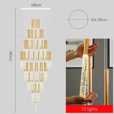 Luminaire Lustre cascade élégante en verre – Référence : Elowen5832- - Nexa Lights