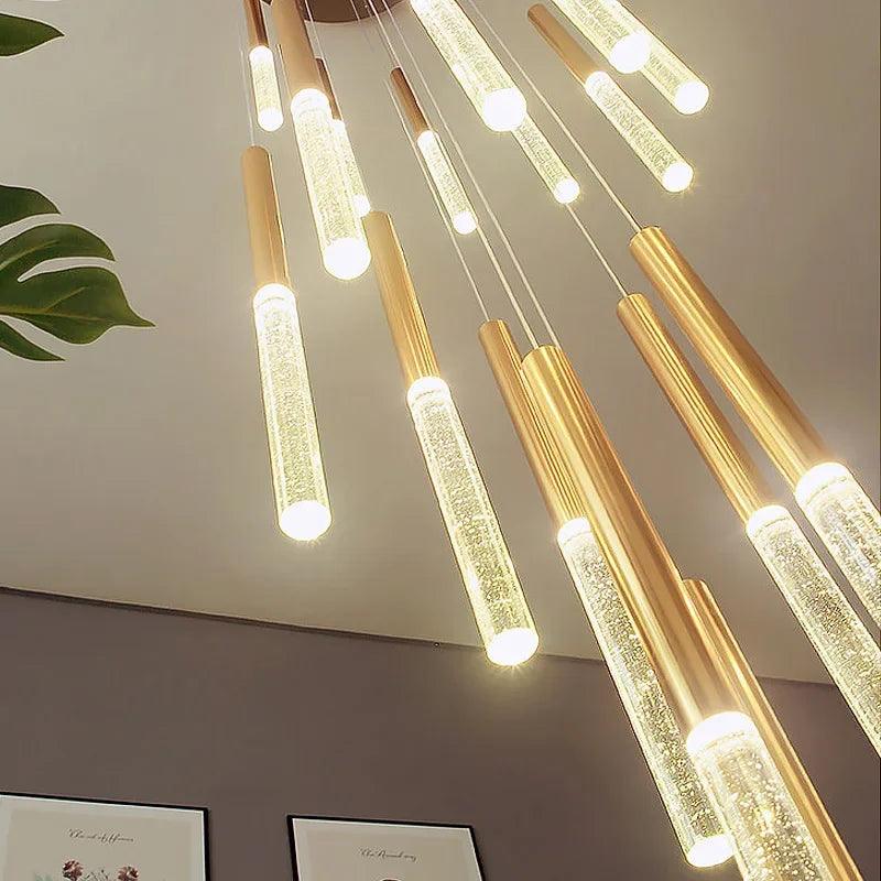 Luminaire Lustre cascade élégante en verre – Référence : Elowen5832- - Nexa Lights