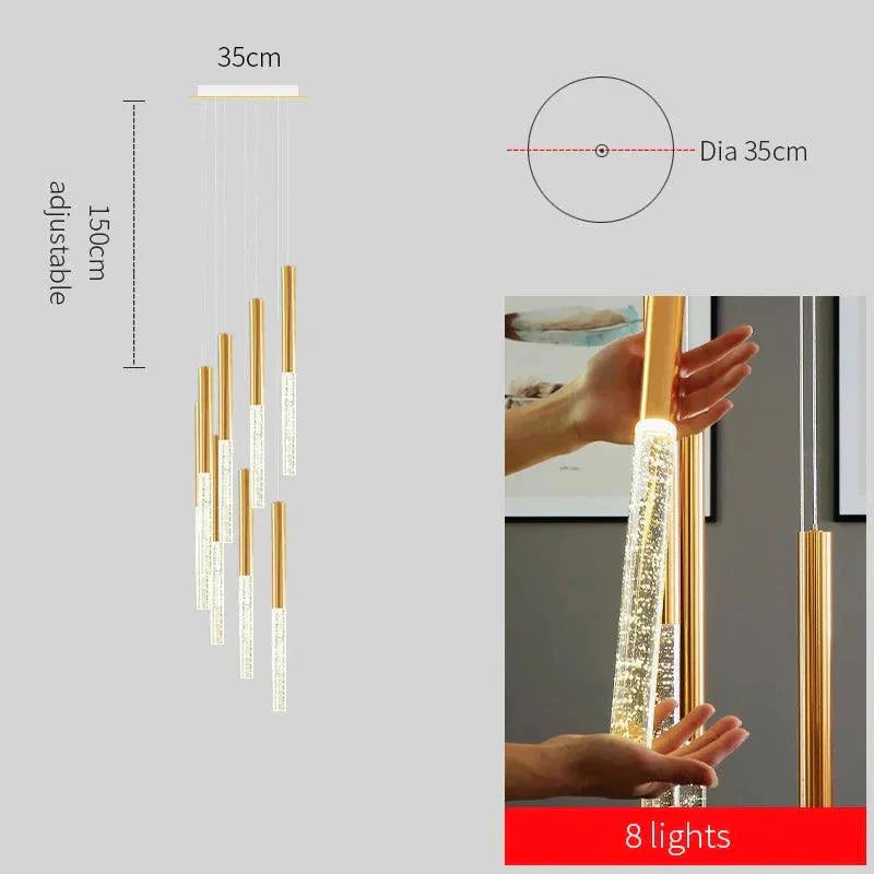 Luminaire Lustre cascade élégante en verre – Référence : Elowen5832- - Nexa Lights