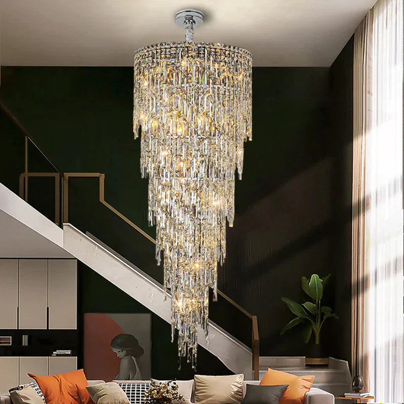 Luminaire Lustre cristal de luxe pour escalier – Référence : Seraphin8274- - Nexa Lights