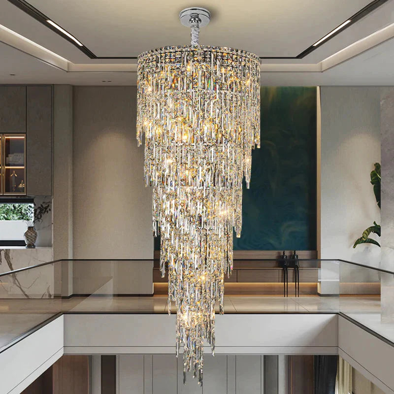 Luminaire Lustre cristal de luxe pour escalier – Référence : Seraphin8274- - Nexa Lights