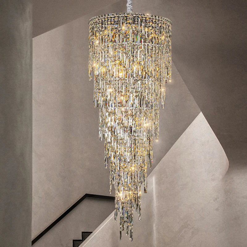 Luminaire Lustre cristal de luxe pour escalier – Référence : Seraphin8274- - Nexa Lights