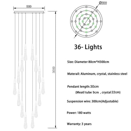 Luminaire Lustre design aérien aux courbes délicates – Référence : Marisol3478- - Nexa Lights