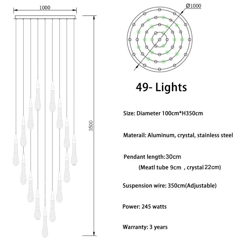 Luminaire Lustre design aérien aux courbes délicates – Référence : Marisol3478- - Nexa Lights