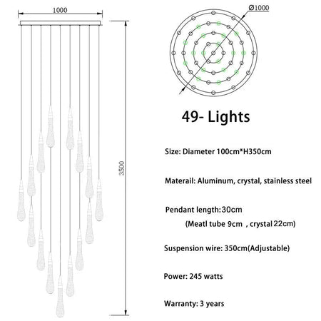 Luminaire Lustre design aérien aux courbes délicates – Référence : Marisol3478- - Nexa Lights