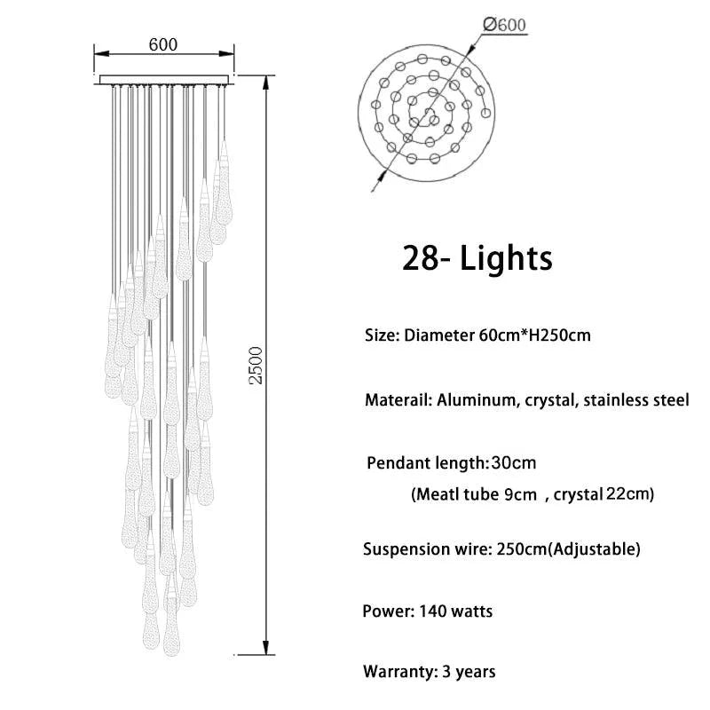 Luminaire Lustre design aérien aux courbes délicates – Référence : Marisol3478- - Nexa Lights